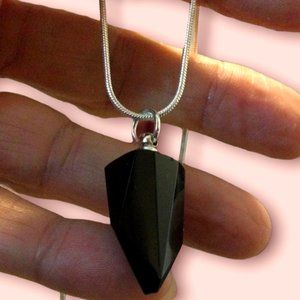 Black Crystal Pendant With Gift Box